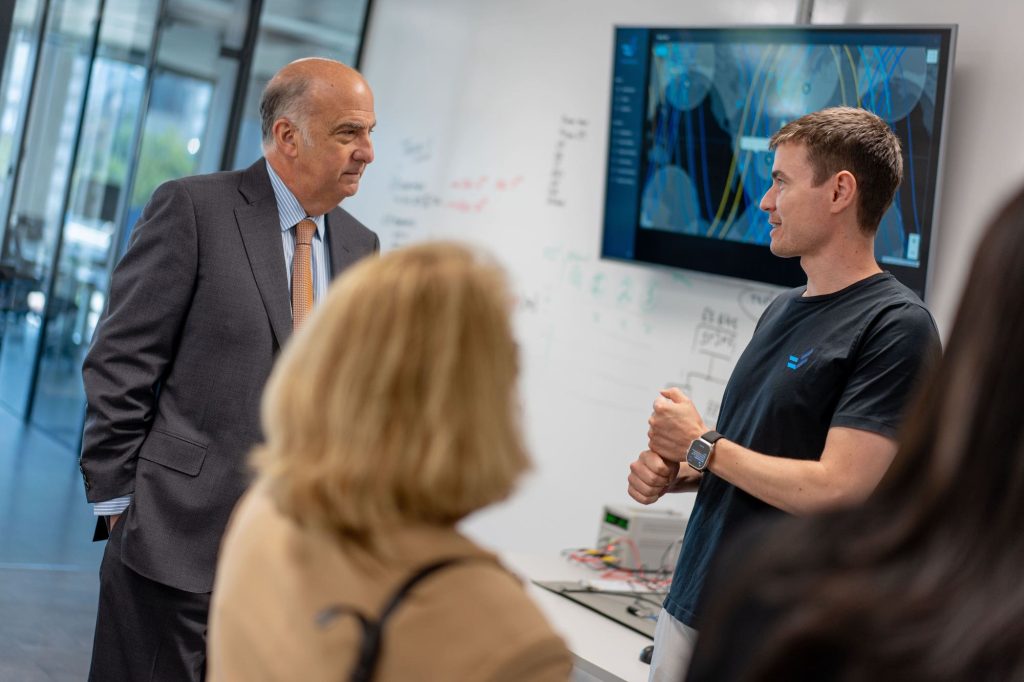 Raycho Raychev CEO of EnduroSat presenting to the U.S. Ambassador in Bulgaria, Kenneth Merten at EnduroSat HQ