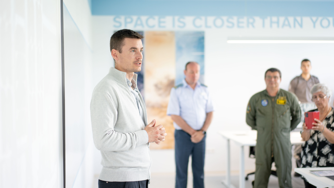 Raycho Raychev inaugurates the new space lab at the Air Force Academy