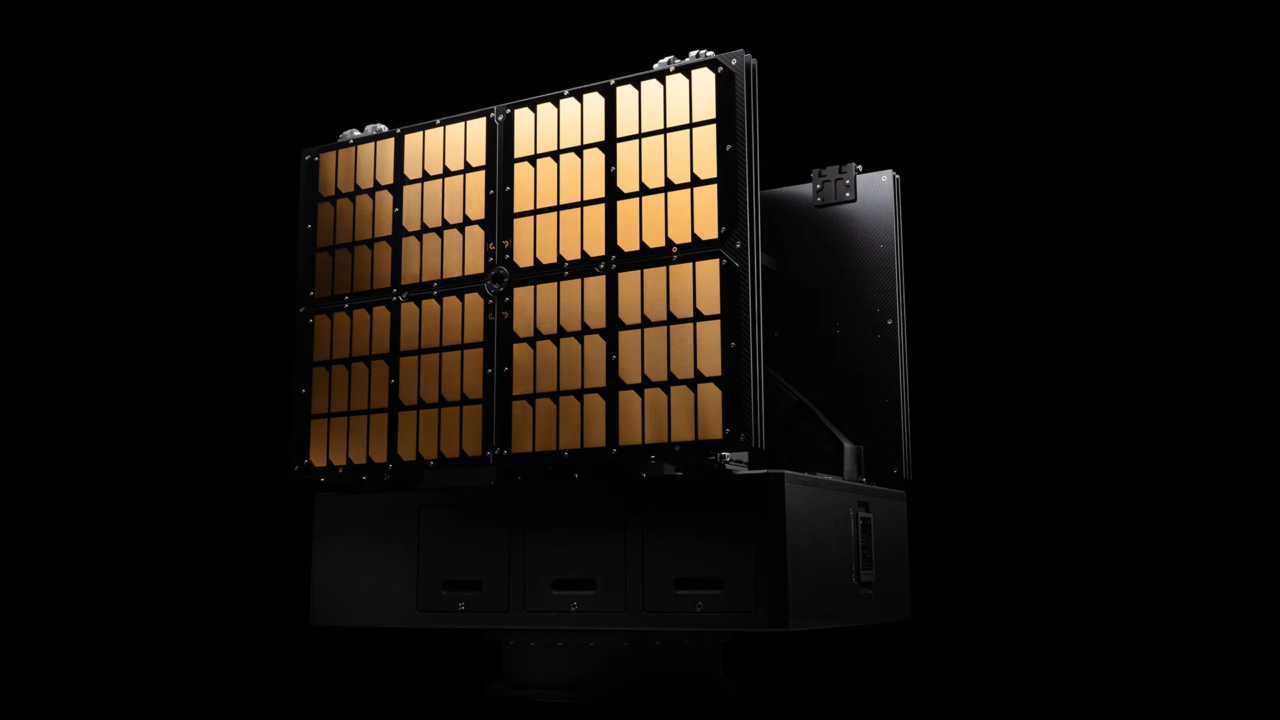 Side view of the ENDURANCE - а modular satellite bus with rapid integration and in-orbit flexibility.