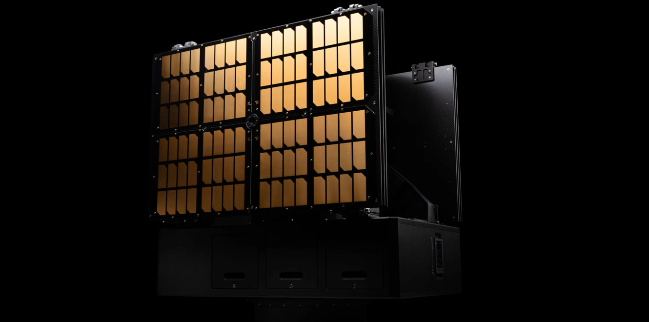 Side view of the ENDURANCE - а modular satellite bus with rapid integration and in-orbit flexibility.