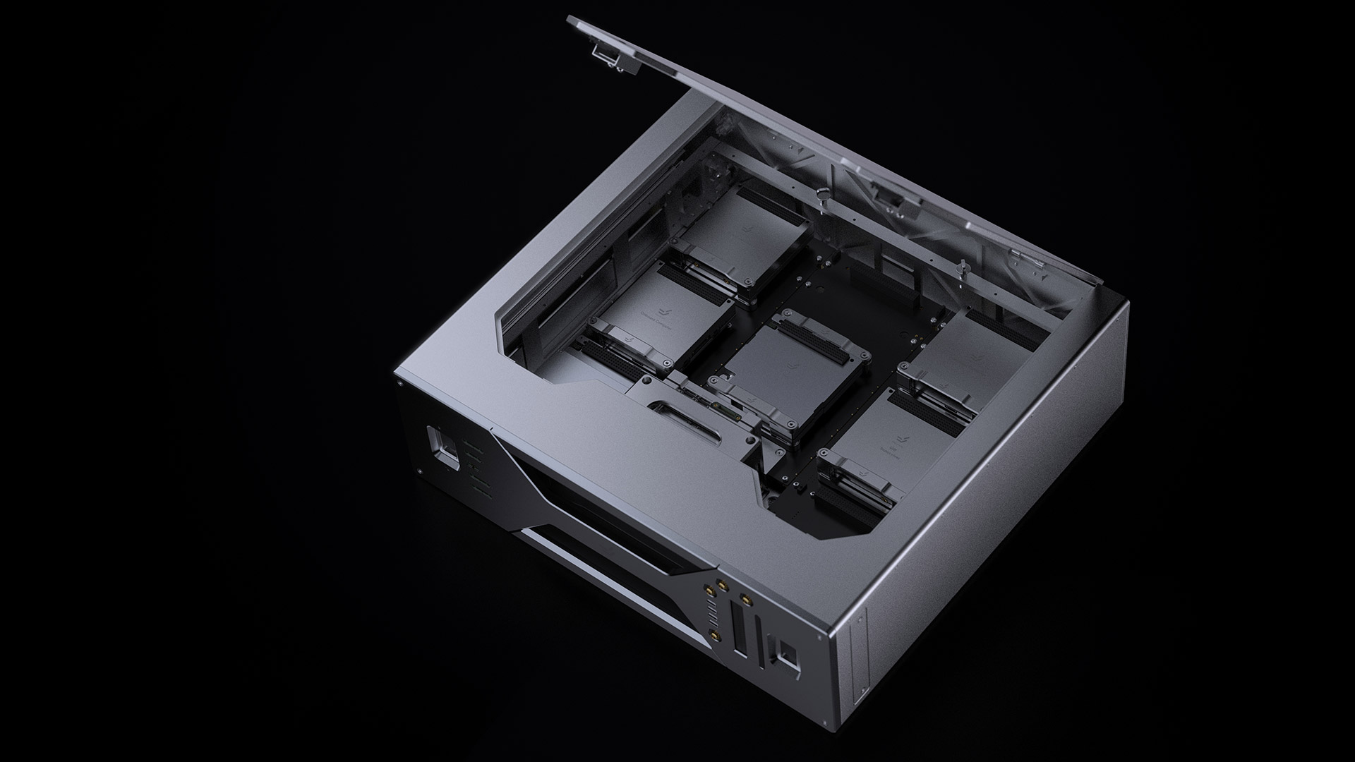 EnduroSat's DeskSat flatsat platform with hood open and flight-heritage hardware visible
