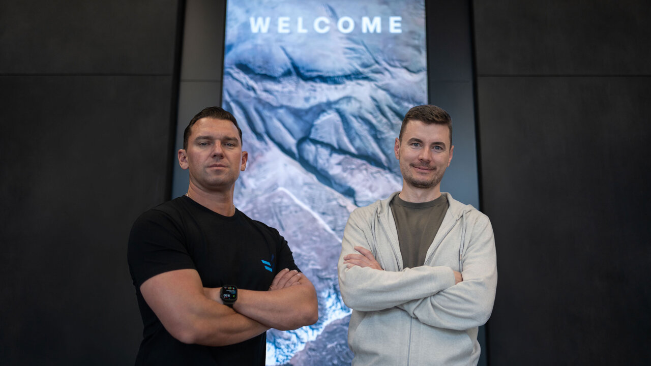 Brandon Tripp and Raycho Raychev at the EnduroSat Space Center