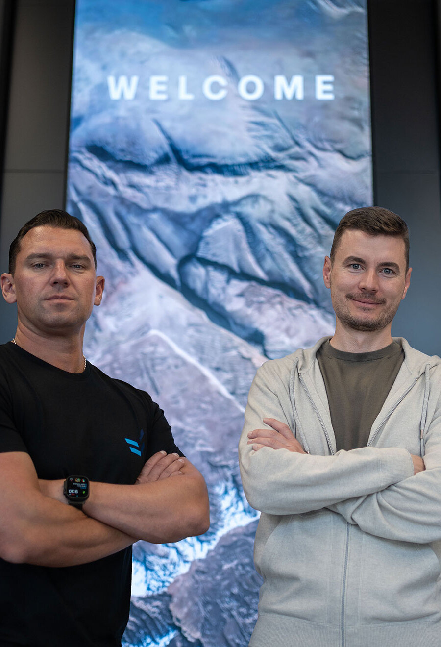 Brandon Tripp and Raycho Raychev at the EnduroSat Space Center